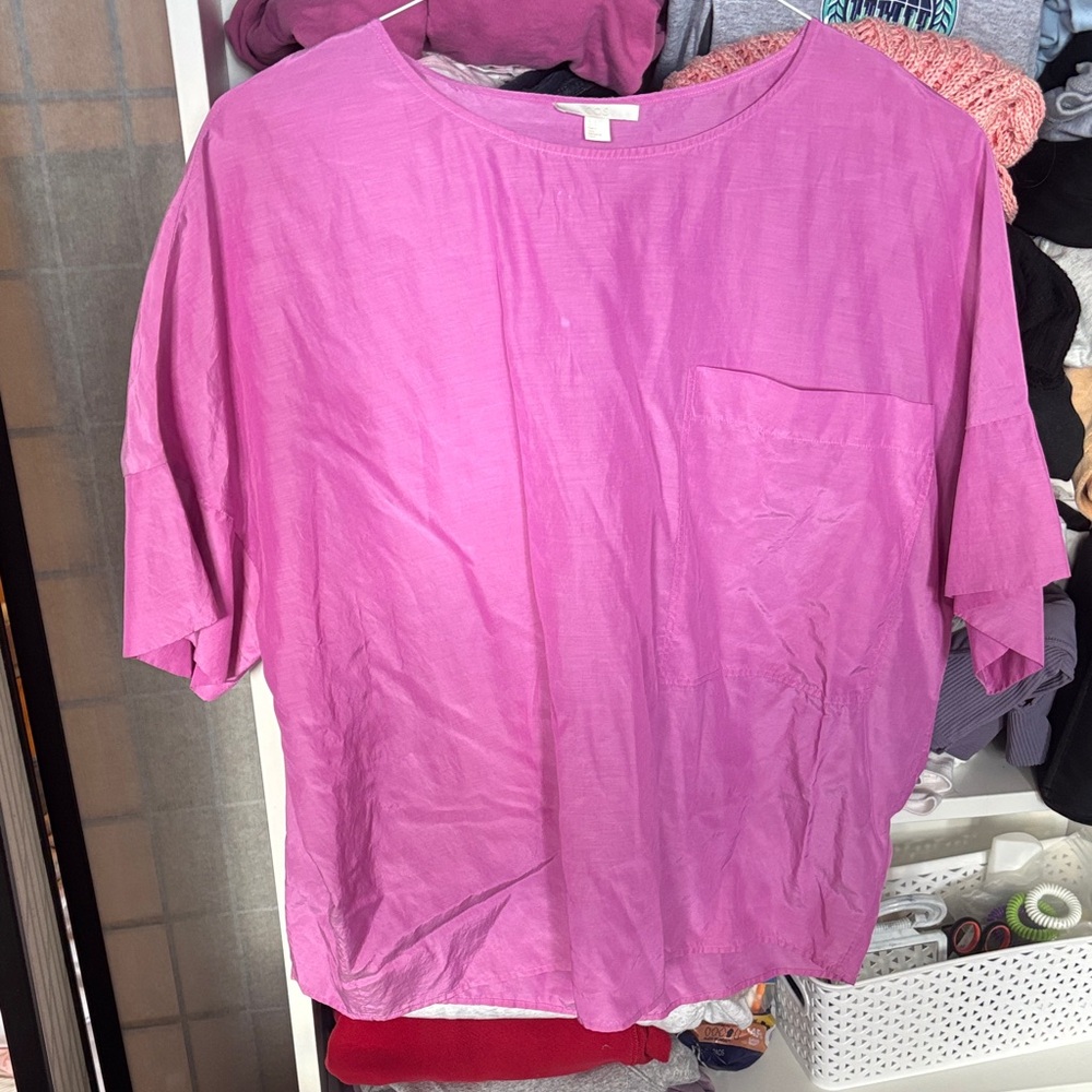 COS Fuchsia Blouse silk and cotton small
